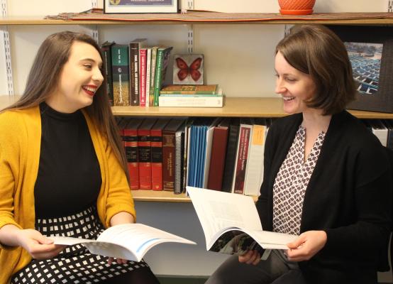Student Cydnee Bence '20 and assistant professor Emily Spiegel, co-authors of the guide. 