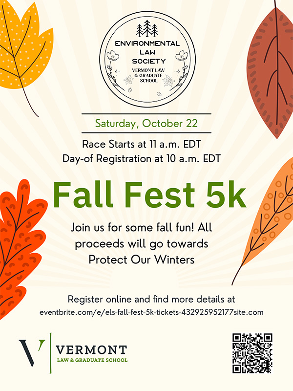 Flyer for the ELS Fall Fest 5k Oct 22 10am Debevoise Hall
