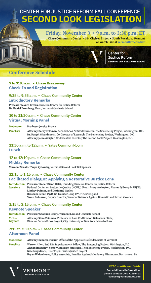 Save the Date to attend the Center for Justice Reform Fall Conference Nov 3 8:30am