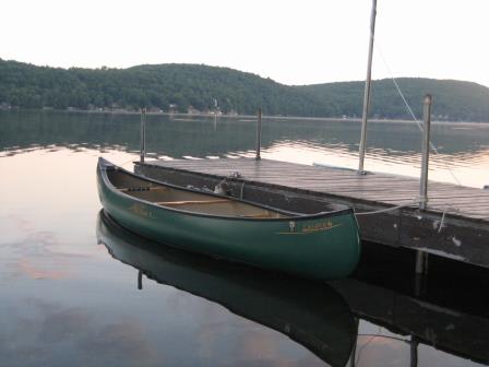 Boat moared to dock on Vermont's waters