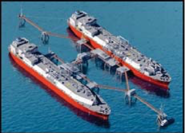 Prototype ships with offloading and regasification equipment and operations onboard.