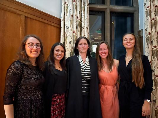 Guerrein (far left) and a few of her fellow Environmental Policy students with Dr. Catherine MacKenzie in the middle