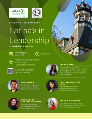 Flyer detailing the Event Latinas in Leadership at VLGS