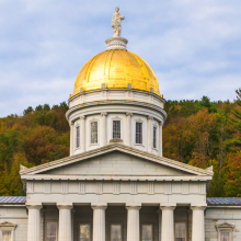 VT state capitol building in Montpelier