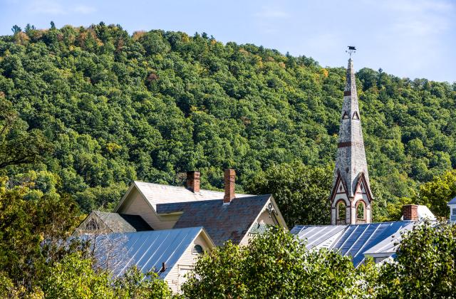 Vermont Law School roofs in Summer