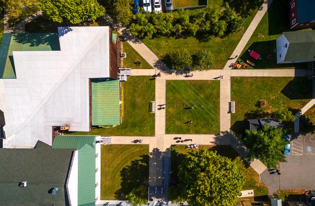 Aerial View of the Quad at Vermont Lawa nd Graduate School