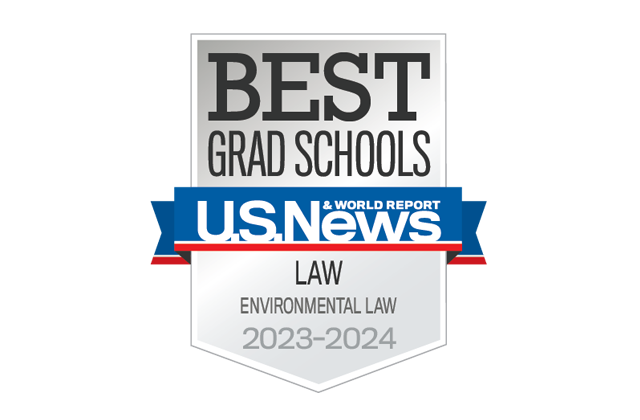 US News and World Report badge for Best Environmental law Schools