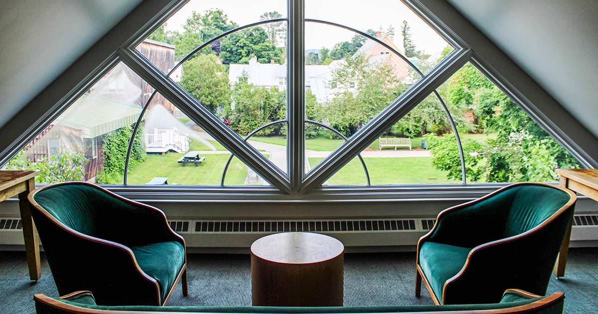 View of the Quad from Cornell Library's second floor
