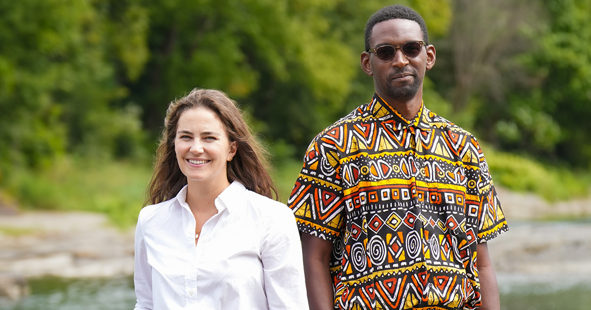 Rachel Westrate and Terrence Neal standing on the banks of the White River