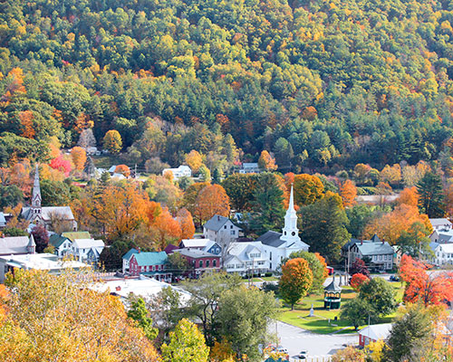 Aerial view of South Royalton, Vermont