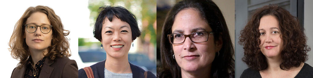 The 2025 Scholars in residency were (from left to right) Madison Condon, Boston University School of Law (Climate Law Scholar); Mijin Cha, University of California Santa Cruz (Energy Law Scholar); Marianne Engelman Lado, director of the Environmental Justice Lab, New York University School of Law (Environmental Law Scholar); and Kristen Stilt, Brooks McCormick Jr. Animal Law and Policy Program, Harvard Law School (Animal Law Scholar).