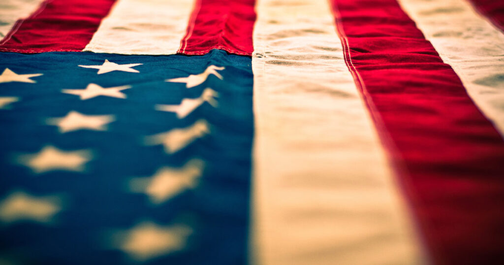 Close-up of an American flag