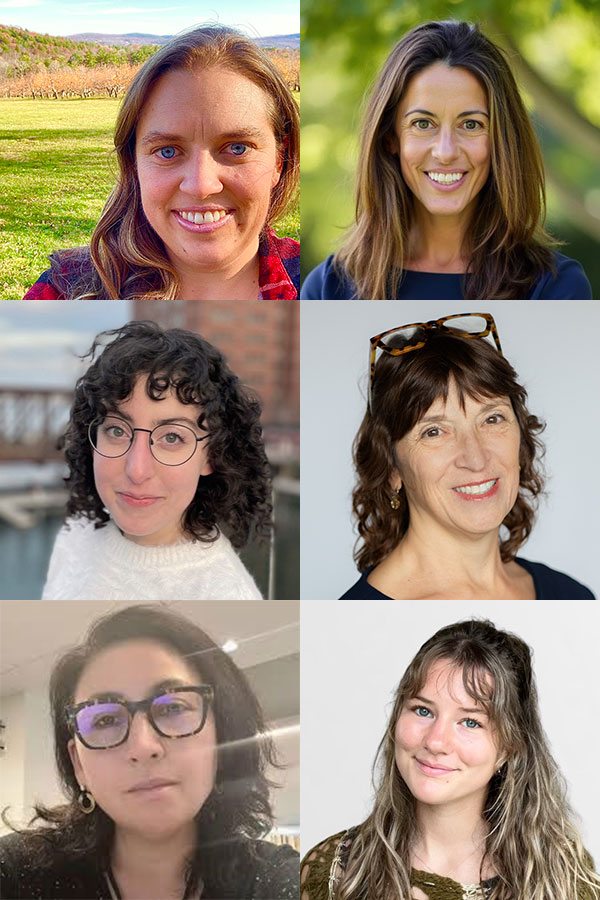 Environmental Law Media Fellows (left column, top to bottom) Dana Drugmand, an independent climate journalist who runs Climate in the Courts; Julia Sklar, who covers climate science and coastal issues for Sierra magazine; and Valerie Volcovici, who covers energy and environmental policy for Reuters.
Animal Law Media Fellows (right column, top to bottom) Stephanie Hanes, lead climate change and environment writer for The Christian Science Monitor; Julianne Hill, an award-winning writer and producer; and Marin Scotten, an independent journalist focusing on industrial farming policy and its impact on animals.