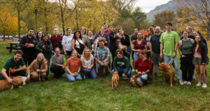 Group photo from the Animal Law Society's Wags and Welcome event.