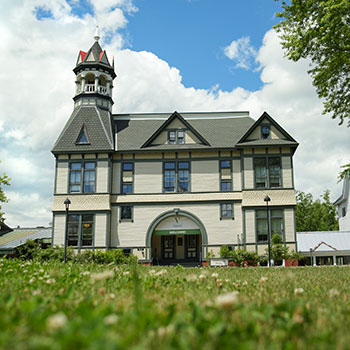 Debevoise Hall in spring