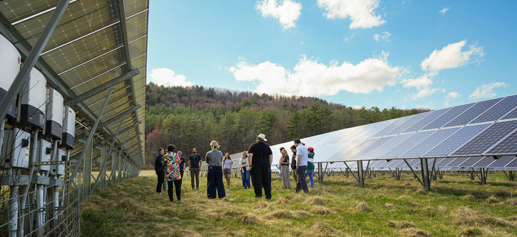 Energy students visit a local solar array.
