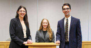 VLGS's Moot Court Team (2014): Allyson Cohen, Nicholas Glover, Elizabeth Hein